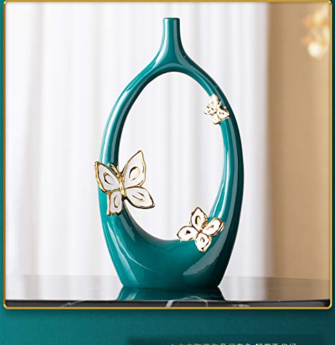 Keramische Kleine Mond Vaas Gedroogde Bloemen Simulatie Bloem Decoratie Vaas Woonkamer Entree Tv Kast Thuis Aanrecht Vaas 32x17.5x7 Cm, 29x22x5.7 Cm, 2 Stks - Afbeelding 5