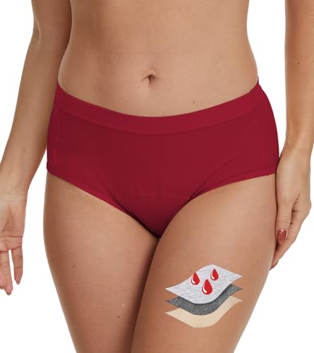 Prontiaduscire Mutandine Mestruali Slip per Ciclo Mutande Mestruale Cotone Donna Assorbenti Lavabili - 031N1 Rosa M