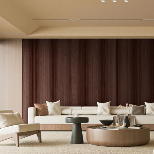 Image of Art3d 108 x 5.7 Inch Slat Wood Wall Paneling for Interior Decor, Walnut