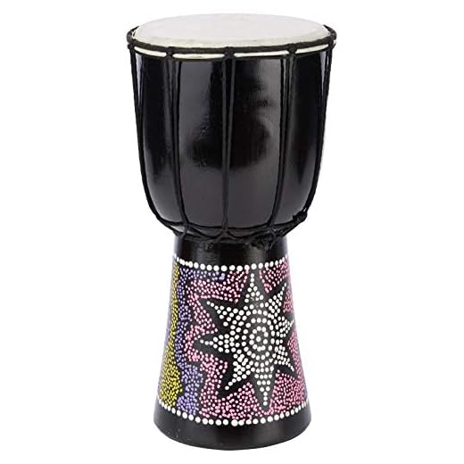 A-Star Tambor Africano Djembe Pintado Colorido de 6 Pulgadas - Auténtico Hecho a Mano, Cuerda Afinada, Cabeza de Piel Natural - 30 cm de Altura, 15 cm de Diámetro