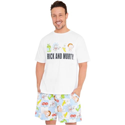Get Trend Rick and Morty Mens Pyjamas Set Short PJs Nightwear Summer Lounge Set Sleepwear Jammies Funny Gifts for Men (3XL Multi Rick and Morty)