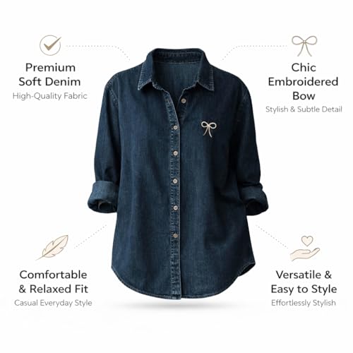 KAZAMA DESIGN FASHION Women's Denim Shirt Blue - Image 7