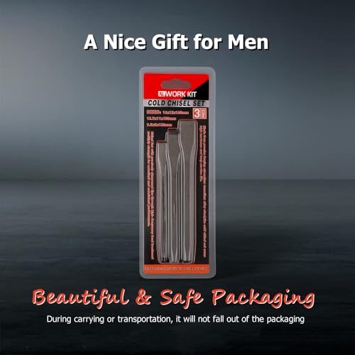 Image of Heavy Duty Cold Chisels Set 3-Piece, Cr-v Steel, 3 /8 inch, 1 /2 inch & 5 /8 inch, High hardness & Heat Treated.