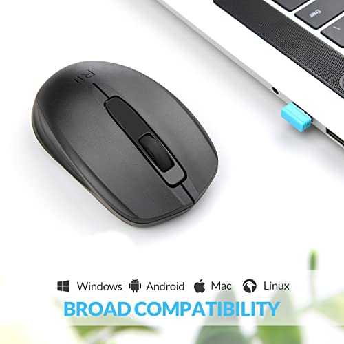 Rii Ratón inalámbrico para Laptop, Mouse óptico USB inalámbrico Mini Mouse óptico 2.4G 1000 dpi para computadora de PC con Nano Receptor para Escuela, niños, Oficina, hogar