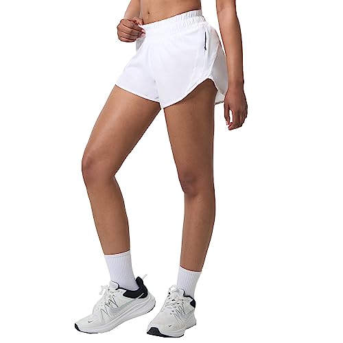 Image of Aurefin Athletic Shorts for Women,Women's Quick Dry Workout Sports Active Running Track Shorts with Elastic and Zip Pockets