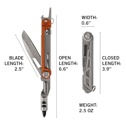 Gerber Armbar Slim Drive 4-in-1 EDC Multitool Pocket Knife, Burnt Orange - image 7