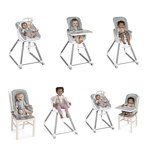 Image of Ingenuity Beanstalk Baby to Big Kid 6-in-1 High Chair Converts from Soothing Infant Seat to Dining Booster Seat and more, Newborn to 5 Yrs - Ray