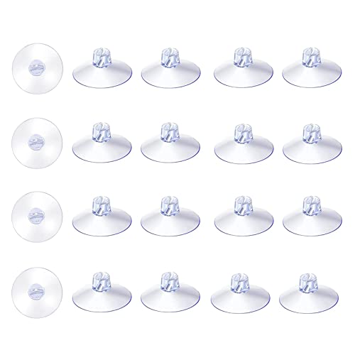 POKIENE Ventouse avec Vis 20pcs, Ventouses avec Écrous, Ventouse en Plastique, Ventouses pour Vitres, Verre de Table, Ventouses avec Filetage et Écrous Moletés, Ø40mm Cover