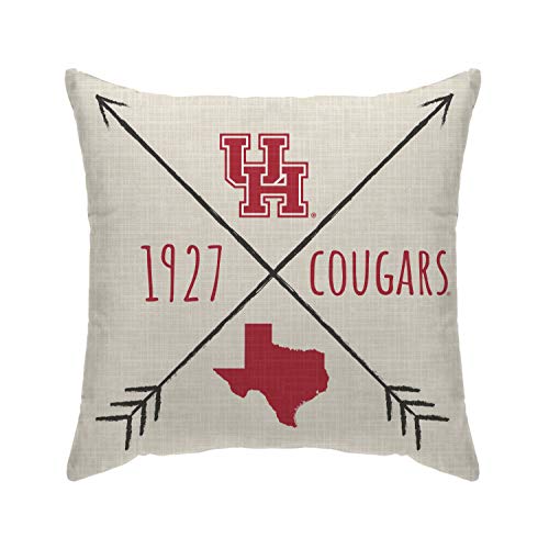 Pegasus Sports NCAA Cross Arrow Decorative Throw Pillow- Houston Cougars