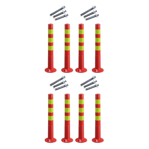 SRNSAEB 4 6 8 10 Pcs Traffic Cone Divider Pole, Heavy Duty Parking Barrier Poles with Reflective Collars 18
