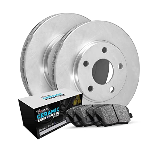 Image of R1 Concepts Front Brake Kit Fits 2019-2025 Audi Q3; 2018-2024 Volkswagen Tiguan; 2019-2023 Volkswagen Arteon; 2021-2025 Volkswagen Jetta| Euro Ceramic Brake Pads and Blank Brake Rotors| 13.4 inch Front | 2018-2024 Volkswagen Tiguan; 2019-2023 Volkswagen Arteon | Euro Ceramic Brake Pads and Blank Brake Rotors| 13.4 inch Front