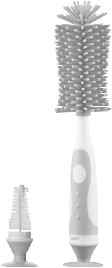 Docooler-1 2 in 1 Silicone Bottle Brush Baby Bottle Cleaner Nipple Brush Detachable Brush Standing Brush Set For Feeding Bottles Cleaner for Narrow Neck Bottles