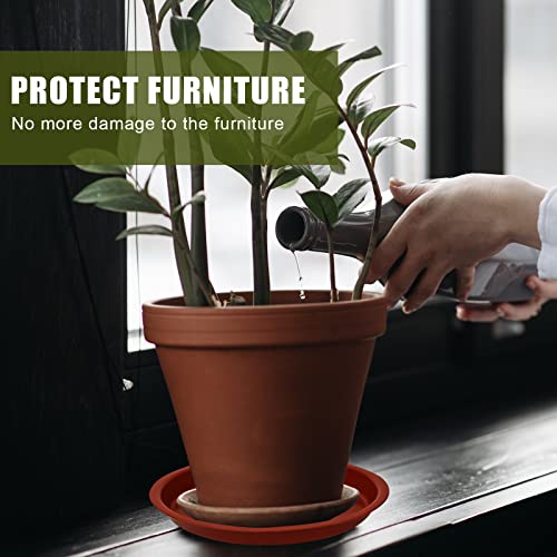 Miniatura 5 de Luter 12 Piezas Platillos Para Plantas, 13,9 15,8 17,8cm Platos Para Macetas Redondas Plástico Platillos Para Macetas Bandejas De Goteo Para Flor Para Jardín Plantas En Macetas Rojo