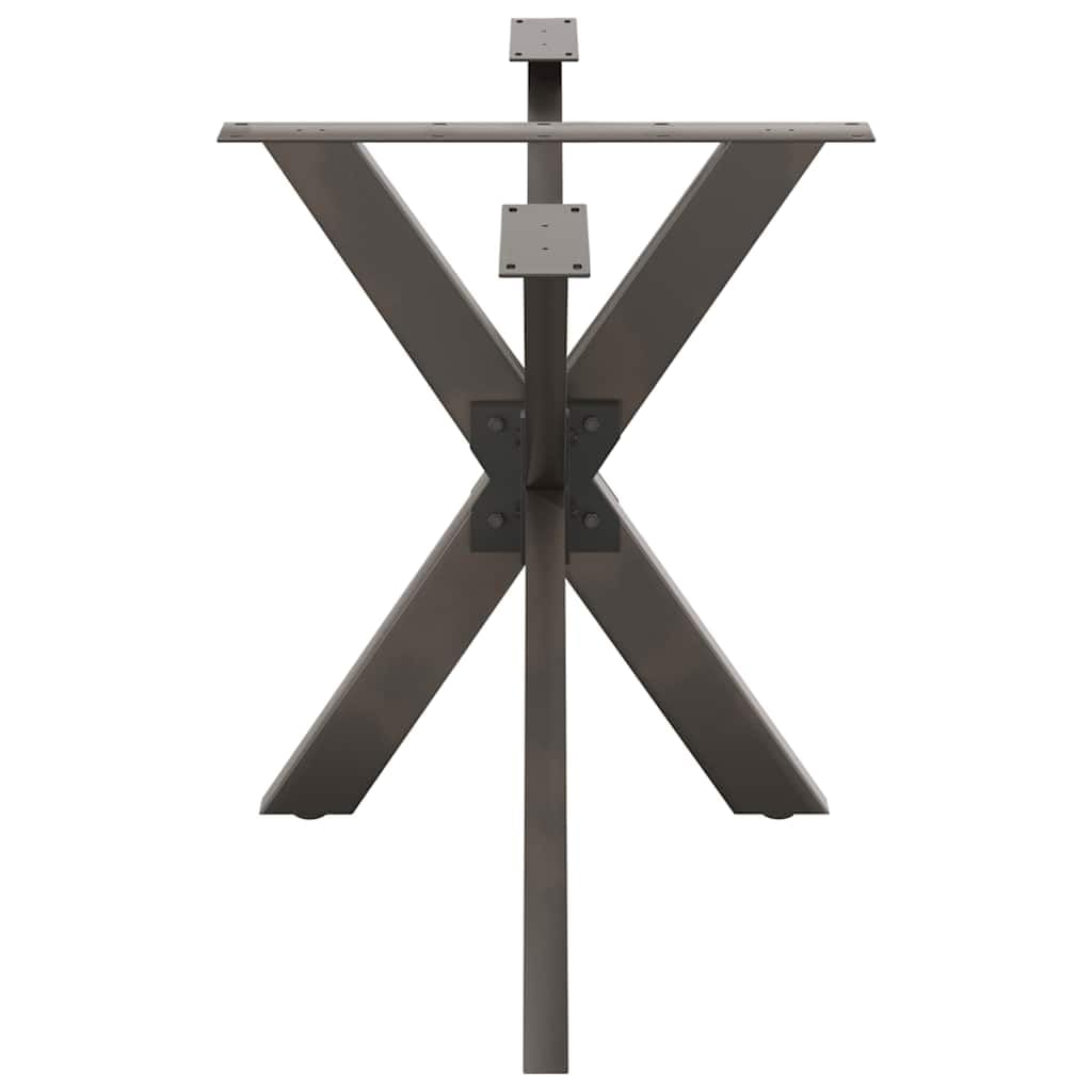vidaXL Dining Table Leg Spider Shape Black 120x68x(72-73) cm Steel, Natural, 120 x 68 x (72-73) cm - Image 7