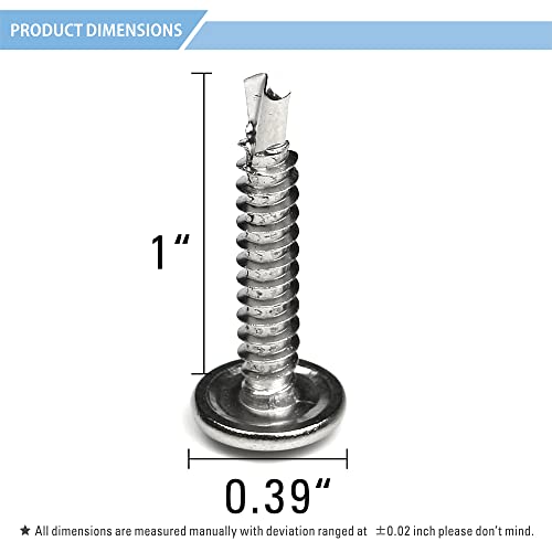 Pack 100 Tornillos Autorroscantes Acero Inoxidable #8 x 1 miniatura 3