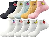 Joylife Fruit Embroidered Ankle Socks Cute Low Cut Socks for Women, Ladies, Girls, 10 Pack