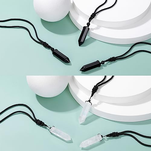 Top Plaza Healing Crystal Stone Necklaces for Men Hexagonal Pendant Necklaces Adjustable Braided Rope Natural Gemstone Necklace Jewelry Christmas Gift for Dad, Husband3