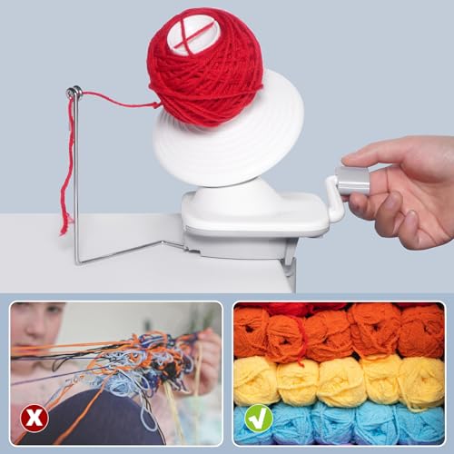 Yarn Ball Winder,Yarn Winder for Crocheting,Yarn Cake Winder Spinner, Needlecraft Yarn Ball Winder Hand Operated