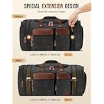 Canvas Duffle Bag for Travel 50L Expandable Travel Duffel Bags for Men Women Overnight Weekend Gym Bag with Shoes Compartment - Dark Grey - Image 3