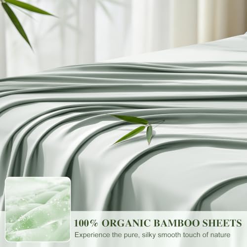 Image of 100% Organically Grown Bamboo Viscose Queen Sheet Set with Pockets on Side
