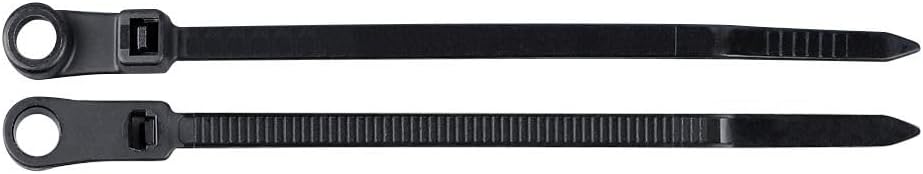 100Pcs Screw Hole Cable Ties Screws Round Head Bundle Straps Snap Binding Nylon Self Locking Cable Zip Ties(black)