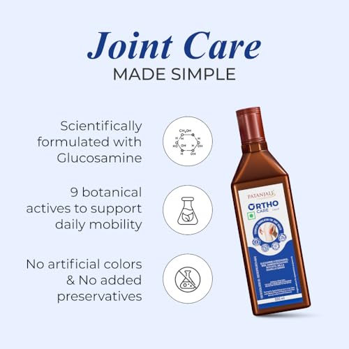 Image of Patanjali Orthocare Liquid | Ayurvedic Joint Support Supplement | With Glucosamine, MSM, Boswellia & Vitamin D | Vegetarian | 500ml (Pack of 2)
