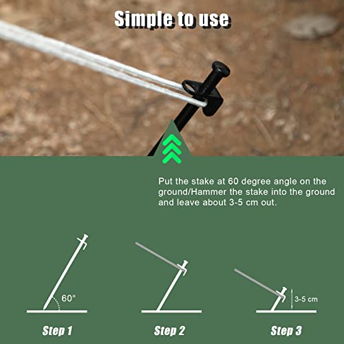 KINBOM 7pcs Tree Anchor Kit, Including 3pcs Steel Tree Stakes 3pcs Stake Straps and 10m/32.8ft Anchoring Rope for Young Trees against Extreme Weather (Tree support) Stump 11.8 Inches