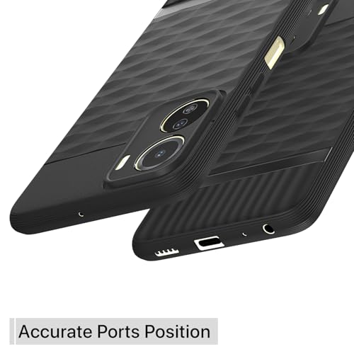 Image of Pikkme Back Cover for Vivo Y16 Camera Protection 3D Hexa Cube Design Silicone Protective Bumper Case (Black)