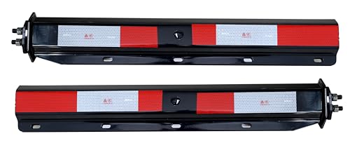 Image of Straight Mud Flap Hanger with Conspicuity Tape,1-1 /8 inch in Mounting Bolt Spacing,30 inch Length. Chromed version and Black version (black)