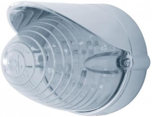 UNITED PACIFIC 37714 Auxiliary Light, 19 LED Beehive Grakon 1000 Flush Mount Kit, with Visor, Amber LED/Clear Lens