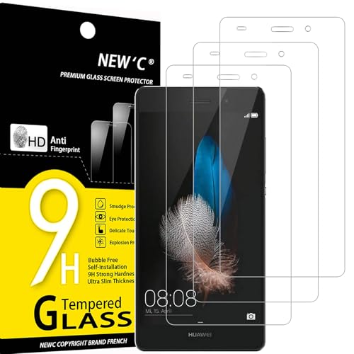 NEW'C 3 Stück für Huawei P8 Lite für Panzerglas, Frei von Kratzern, 9H Festigkeit, HD Bildschirmschutzfolie, 0.33mm Ultra-klar, Ultrawiderstandsfähig