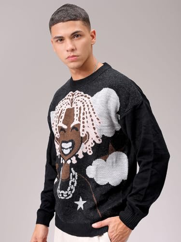 Image of The Indian Garage Co Men Oversized Character Crew Neck Sweater
