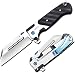CIMA Quick One Hand Open Tactical Folding Knives 5CR15MOV Steel,G10 Handle Pocket Folding Knife(Silver)