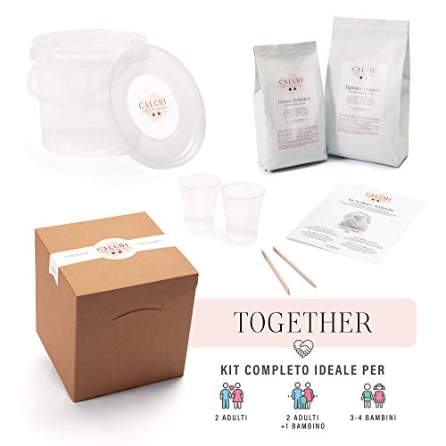 Kit de Moulage Mains pour Couple - Together - Sculptures Artistiques. Idée Cadeau. Emballage Cadeau Complet d’Accessoires, Alginate et Plâtre Professionnels. Made in Italy. - Image 3