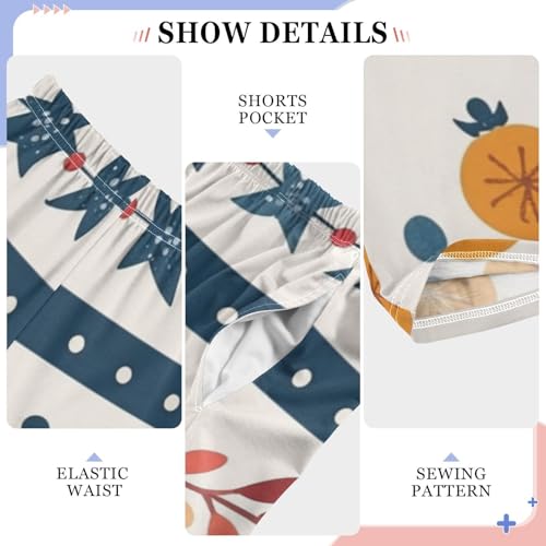 Boys' Pants Leaves Trees Stripes Christmas Long Bottoms Jogger Pants Elastic Waist Trousers with Pockets S-XL4