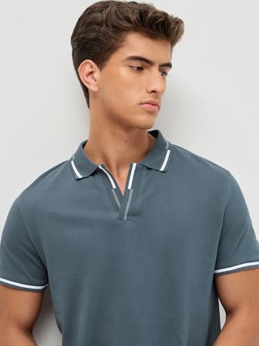 Image of Urbano Fashion Men's Solid Regular Fit Half Sleeve Cotton Polo T-Shirt