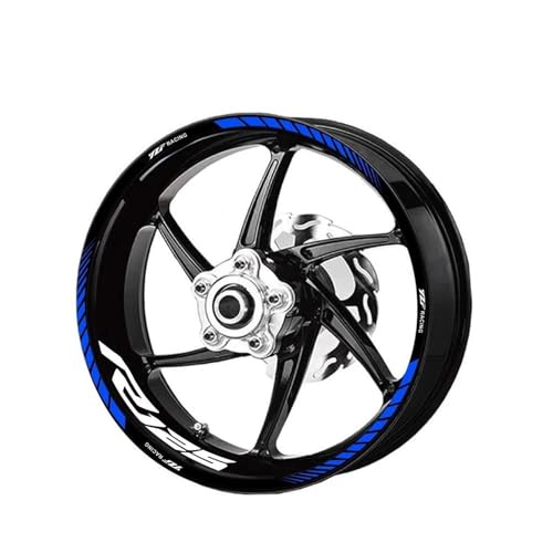 Felgendekor-Motorrad Felgenaufkleber Für Yamaha YZF-R125 YZF R125 YZFR125 (17 Zoll) – Komplettset Mit Reflektierenden Streifen Wetterfeste Felgenaufkleber(Farbe 4)