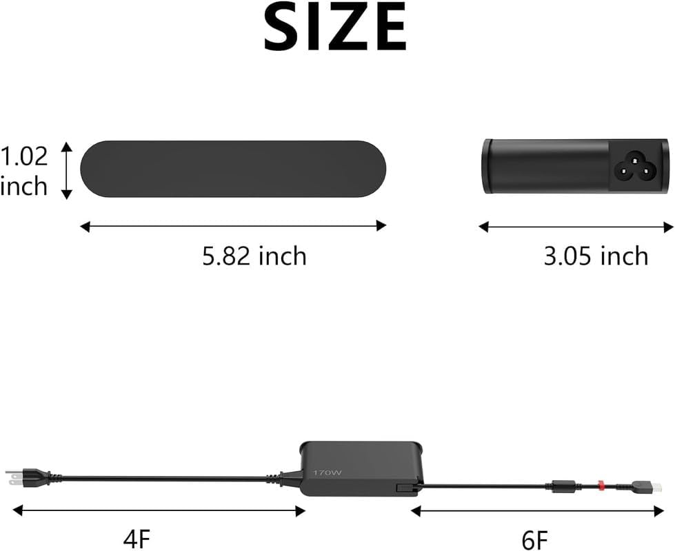170 Watt Replacement Lenovo Charger Power Supply Thinkpad Legion