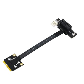 JMT Mini PCIe to PCI-E Adapter Cable 270 20cm Add On Card with FDD 4Pin to SATA Power Cable Support for PCI Express Based MiniCard Tester Extender 1X