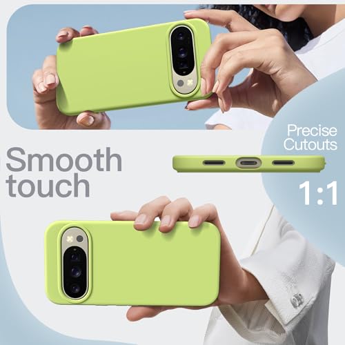 Image of JETech Liquid Silicone Cover Case for Google Pixel 10 /10 Pro 2025, Silky Soft Touch Full-Body Protection, Anti-Scratch Shockproof Phone Cover with Microfiber Lining (Lemongrass)