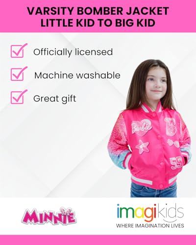Barbie Girls Varsity Bomber Jacket Little Kid to Big Kid Sizes (4-14-16)2