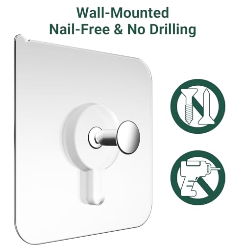 Tosisot JE-20PH Picture Hangers Without Nails, A Set Of 20 Adhesive Wall Hooks,No Damage Wall Hooks thumb #1