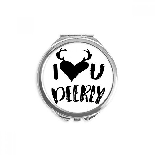 Miroir de poche je t'aime deerly rond portable de dimensions 2,6 x 2,4 x 0,3 pouces