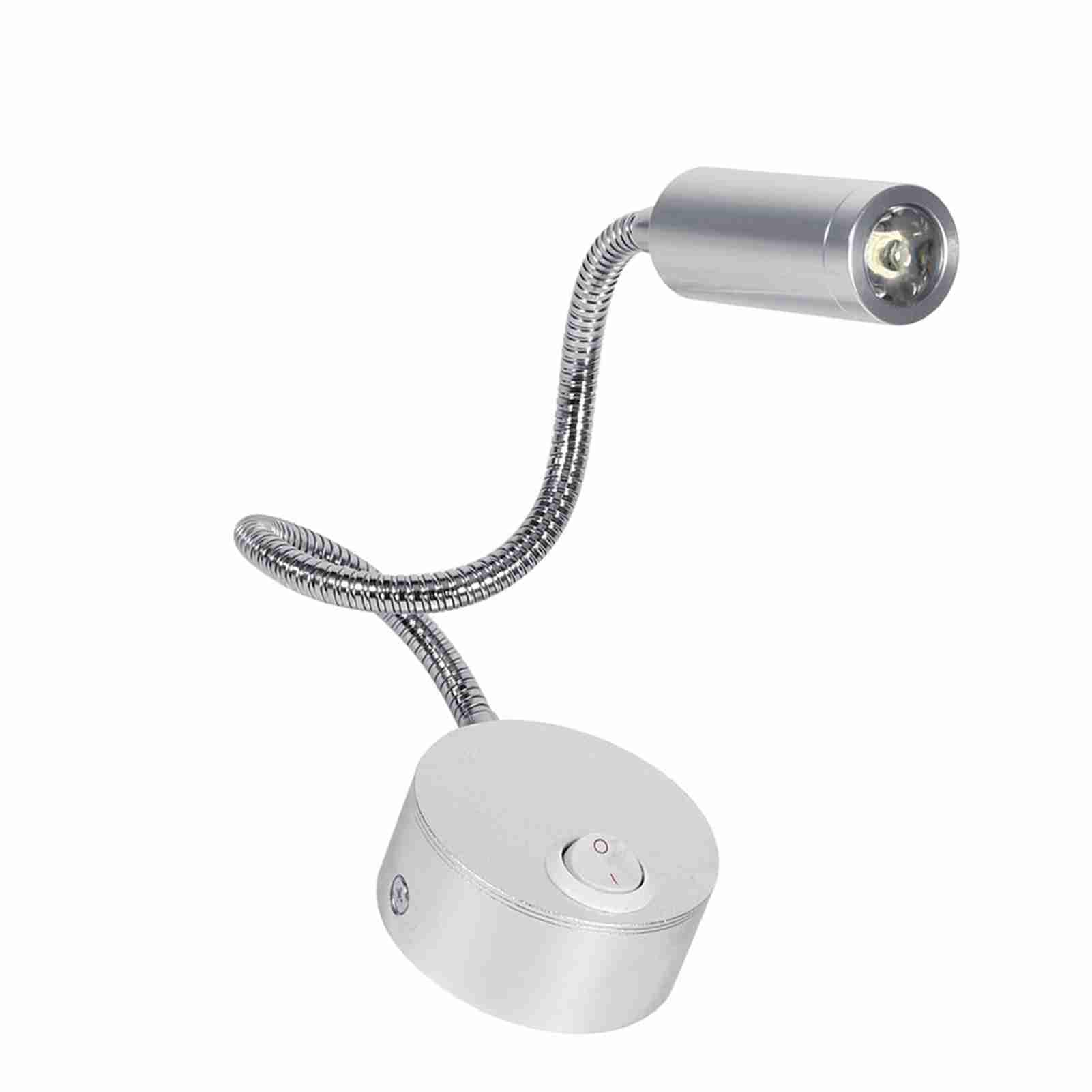 Hyuduo 1W Flexible Gooseneck LED Wall Lamp with ON/OFF Switch for Reading Work, and Study in Bedroom & Office - 3500K warm white - Image 2
