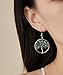 Tree of Life Real Jade Earrings for Women Dangling - Genuine - Drop and Dangle - Green Stone - Mixed Color -Blue – Silver Hoop with Natural Gemstone - Family Tree -Handmade Jewelry – Birthstone - Unique Gifts for Women – Birthday - Teacher Gift - Graduation - Back to School