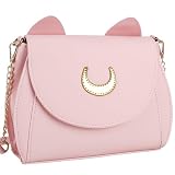 LoveWLC Moon Luna Cat Purses,Pu Goth Cosplay Moon Sailor Bag Handbag Shoulder Bags for Girl Women