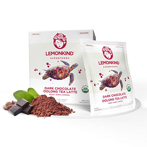 Organic Fair Trade Chocolate Oolong Fat Burn Latte for healthy Weight Loss & Hunger Control, Plant-based & Gluten-Free, 10 Pack