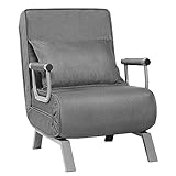 COSTWAY Poltrona Letto, Poltroncina Pieghevole, Schienale Regolabile per Soggirono, 83x59x...