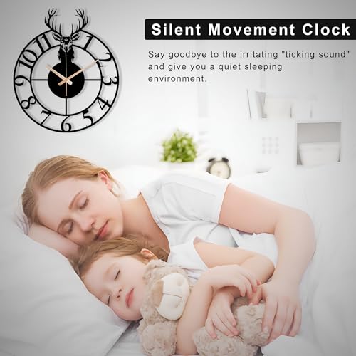 Image of Auromin Modern Wall Clock for Living Room Stylish Metal Wallclock for Bedroom & Hall, Kitchen, Office, Antique & Modern Big Size Clock | Premium Home Decor & Interior Watch