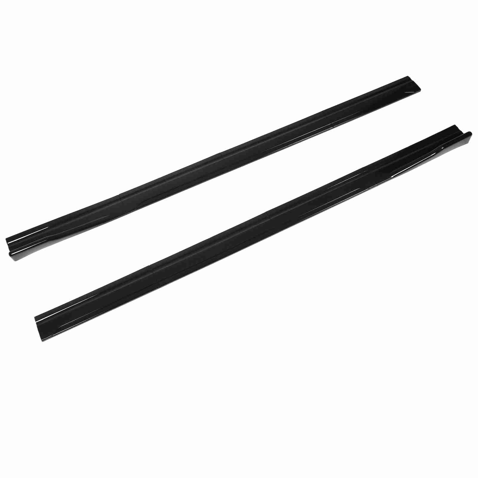 Minigonne laterali universali per auto, diffusori ad alette per minigonne laterali posteriori, estensione minigonne laterali in ABS da 2 m/78,7 pollici per, ridurre la resistenza (Nero lucido)